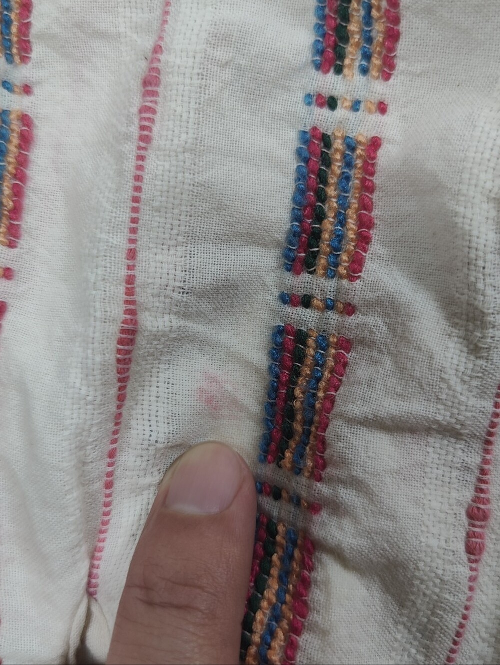 Pilcro The Bella Puff Sleeve Cotton Ivory Blouse Rainbow Embroided Size S - Picture 4 of 9